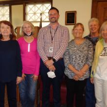 Friends Board, Claudette Higgins, Nancy Fuhrman, Lib. Director James Ramsey, Jeanne Burt, Lesley Johnson and Judy Luschen.