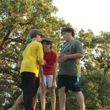 outdoor rehearsal for The Wind in the Willows