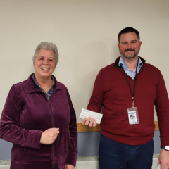 Friends President Lesley Johnson and Library Director Jim Ramsey